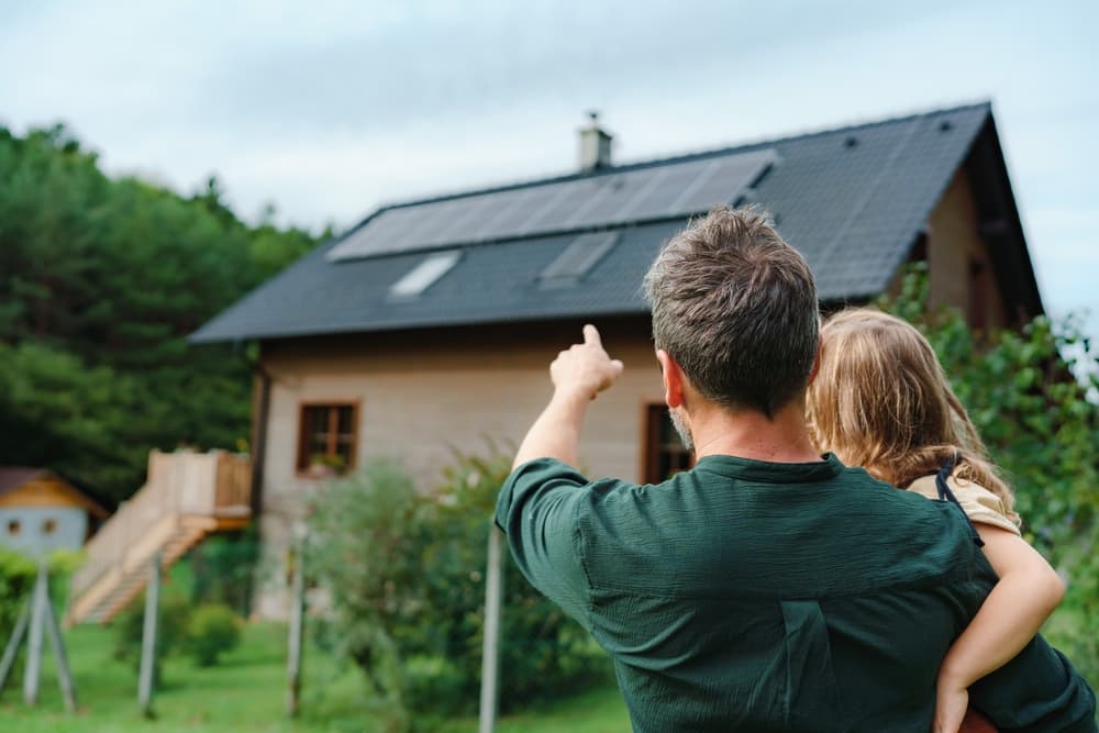 solar panels on roof